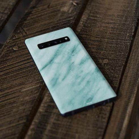 Turquoise Marble Galaxy S10 Plus Skin