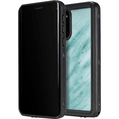 Turquoise Marble Galaxy S20 Plus Waterproof Case