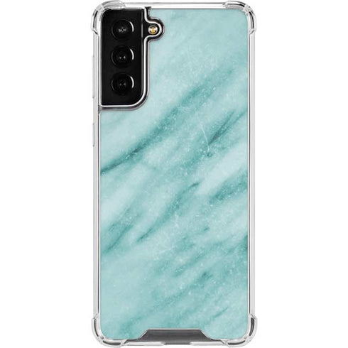 Turquoise Marble Galaxy S21 FE Clear Case