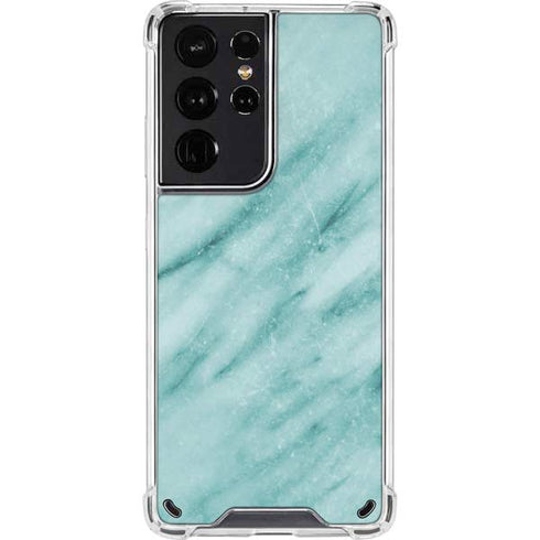 Turquoise Marble Galaxy S21 Ultra 5G Clear Case