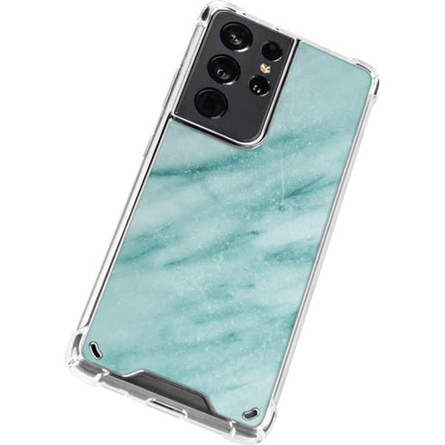Turquoise Marble Galaxy S21 Ultra 5G Clear Case