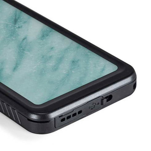 Turquoise Marble Galaxy S23 Plus Waterproof Case