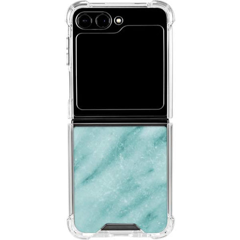 Turquoise Marble Galaxy Z Flip5 5G Clear Case