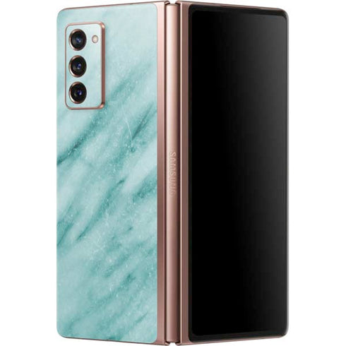 Turquoise Marble Galaxy Z Fold2 5G Skin