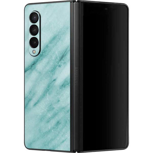 Turquoise Marble Galaxy Z Fold3 5G Skin