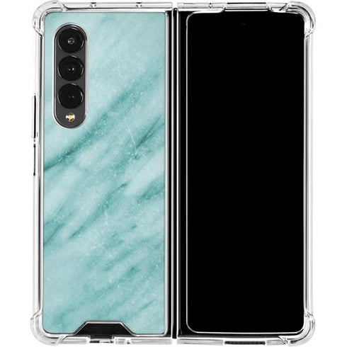 Turquoise Marble Galaxy Z Fold4 5G Clear Case