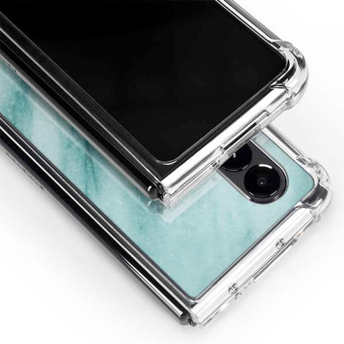 Turquoise Marble Galaxy Z Fold4 5G Clear Case