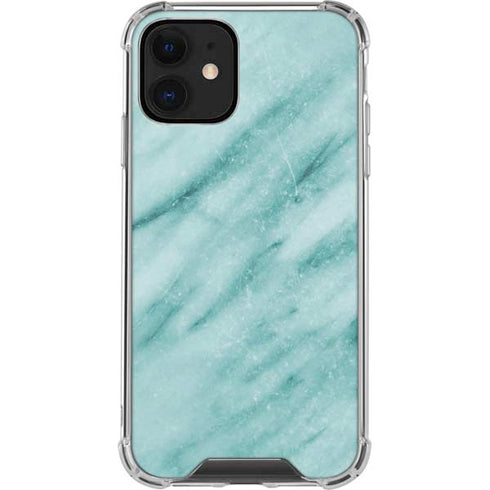 Turquoise Marble iPhone 12 Clear Case