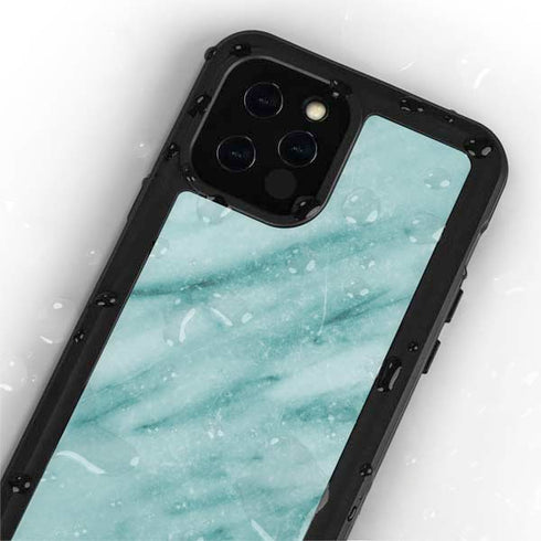 Turquoise Marble iPhone 12 Pro Waterproof Case