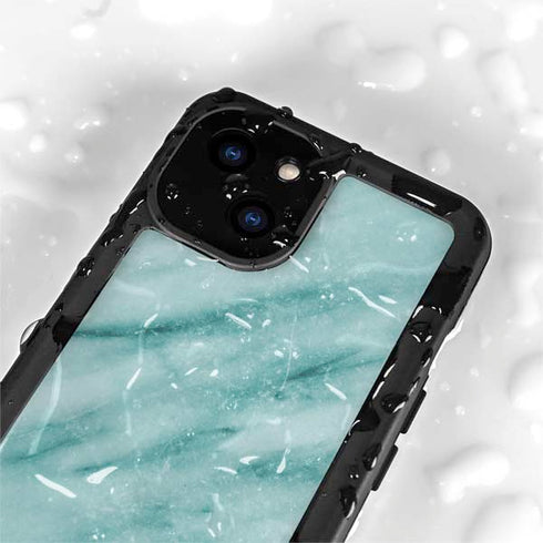 Turquoise Marble iPhone 13 Mini Waterproof Case