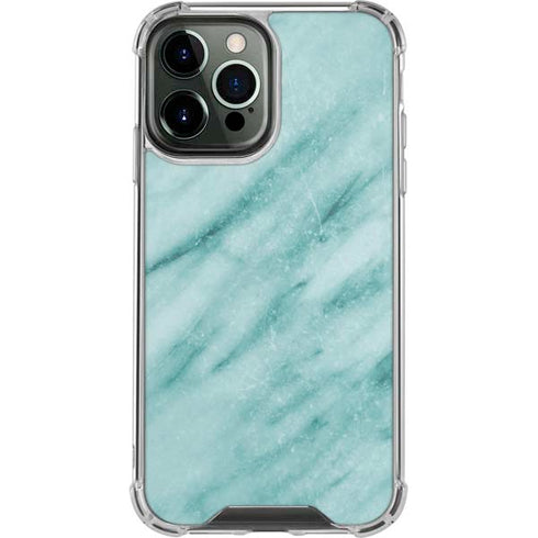 Turquoise Marble iPhone 13 Pro Max Clear Case