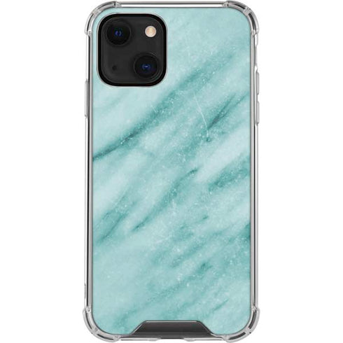 Turquoise Marble iPhone 14 Clear Case