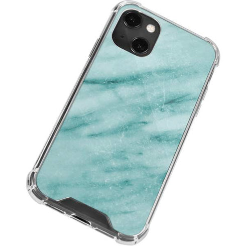 Turquoise Marble iPhone 14 Plus Clear Case