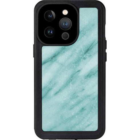 Turquoise Marble iPhone 14 Pro Waterproof Case