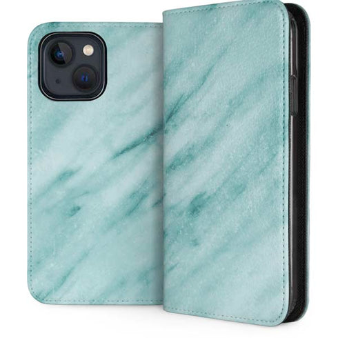 Turquoise Marble iPhone 15 Plus Folio Case