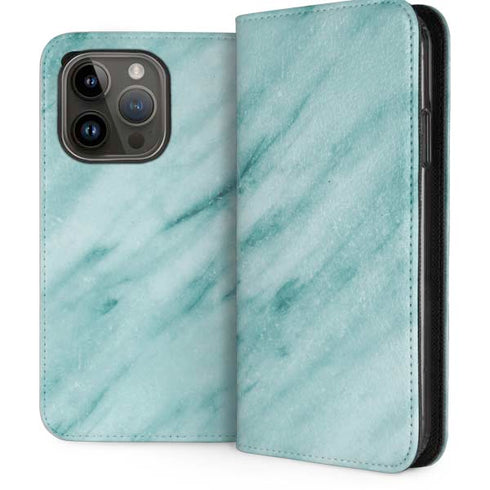 Turquoise Marble iPhone 15 Pro Folio Case