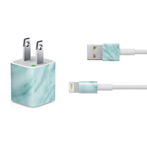Turquoise Marble iPhone Charger (5W USB) Skin