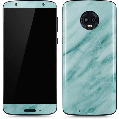 Turquoise Marble Moto G6 Skin