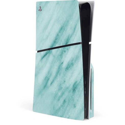 Turquoise Marble PS5 Slim Disk Console Skin