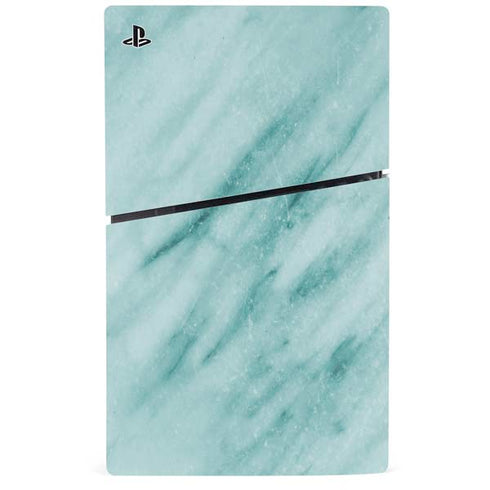 Turquoise Marble PS5 Slim Disk Console Skin