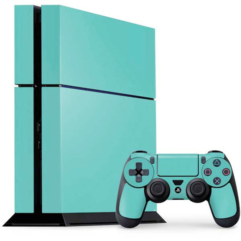 Turquoise Blue Solid PS4 Console and Controller Bundle Skin