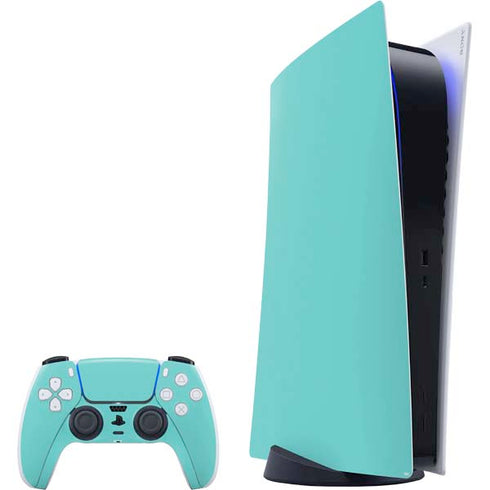 Turquoise Blue Solid PS5 Digital Edition Bundle Skin