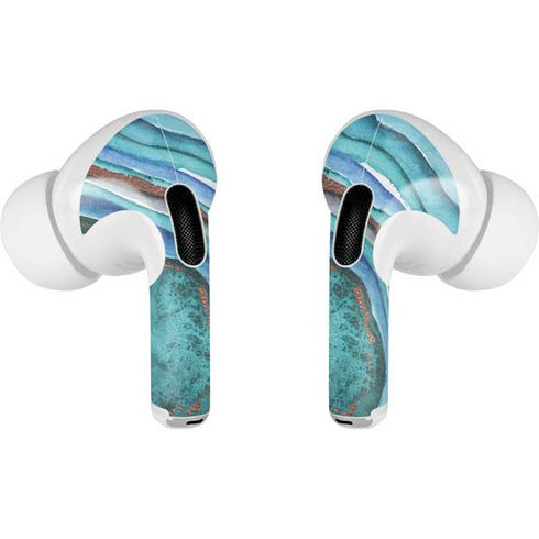 Turquoise Watercolor Geode AirPods Pro 2nd Gen Skin