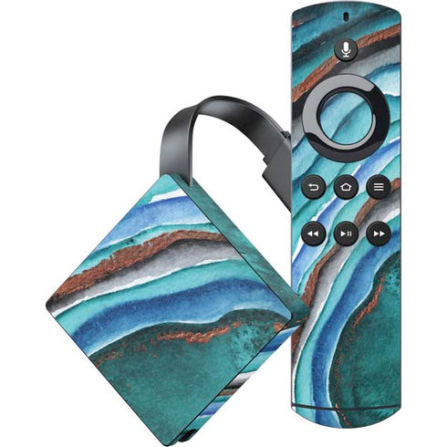 Turquoise Watercolor Geode Amazon Fire TV Skin