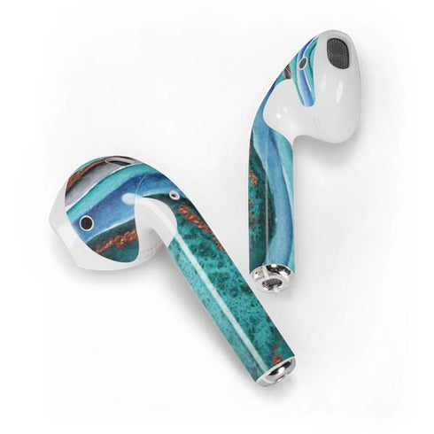 Turquoise Watercolor Geode Apple AirPods Skin