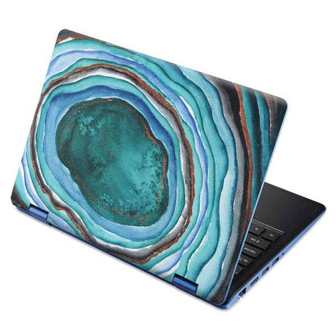 Turquoise Watercolor Geode Aspire R11 11.6in Skin