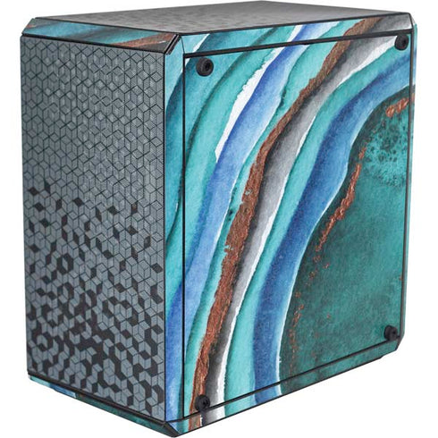 Turquoise Watercolor Geode Cooler Master MasterBox Q300L Mini Tower Skin