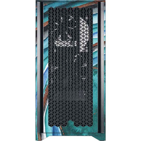 Turquoise Watercolor Geode Corsair 4000D Tempered Glass Mid-Tower ATX Case Skin