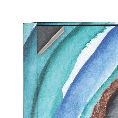 Turquoise Watercolor Geode Corsair 4000D Tempered Glass Mid-Tower ATX Case Skin