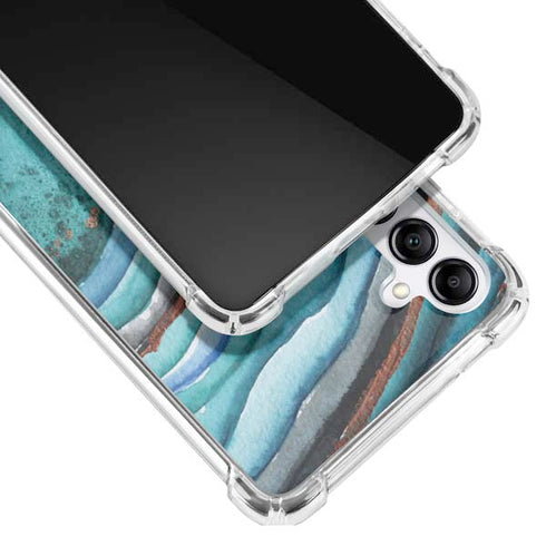 Turquoise Watercolor Geode Galaxy A14 5G Clear Case