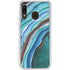 Turquoise Watercolor Geode Galaxy A20 Clear Case