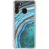 Turquoise Watercolor Geode Galaxy A21 Clear Case