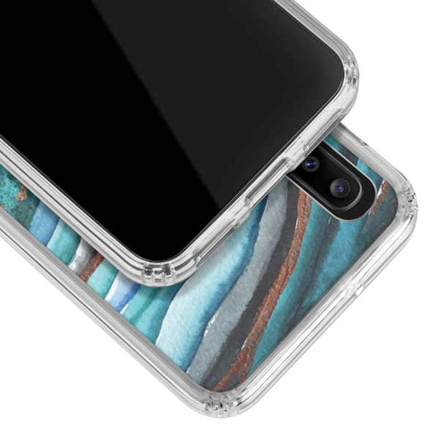 Turquoise Watercolor Geode Galaxy A30 Clear Case