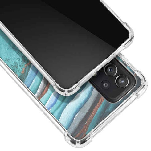Turquoise Watercolor Geode Galaxy A52 5G Clear Case