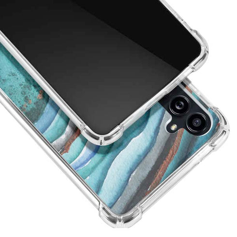 Turquoise Watercolor Geode Galaxy A54 5G Clear Case