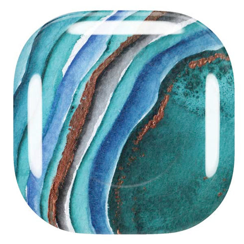 Turquoise Watercolor Geode Galaxy Buds Live Skin