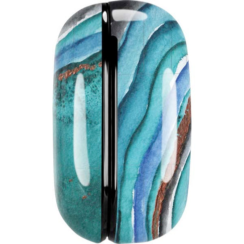 Turquoise Watercolor Geode Galaxy Buds Live Skin