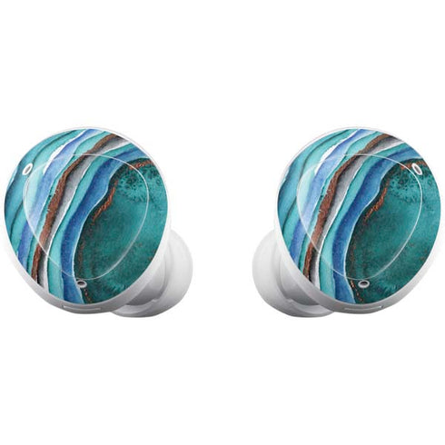 Turquoise Watercolor Geode Galaxy Buds Plus Skin