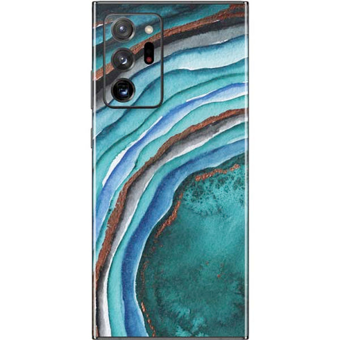 Turquoise Watercolor Geode Galaxy Note20 Ultra 5G Skin
