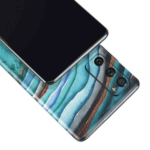 Turquoise Watercolor Geode Galaxy S20 Fan Edition Skin