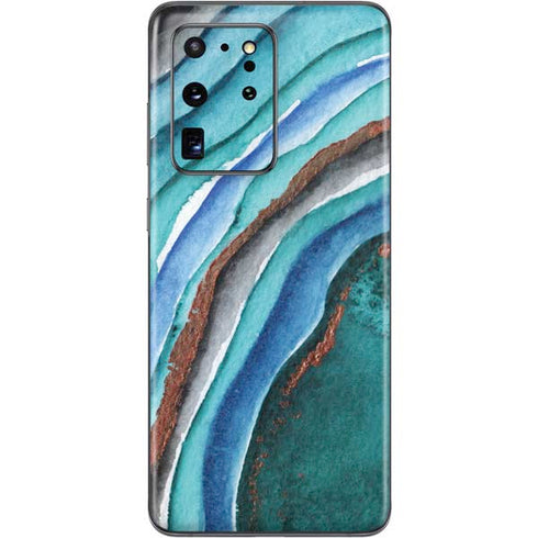 Turquoise Watercolor Geode Galaxy S20 Ultra 5G Skin