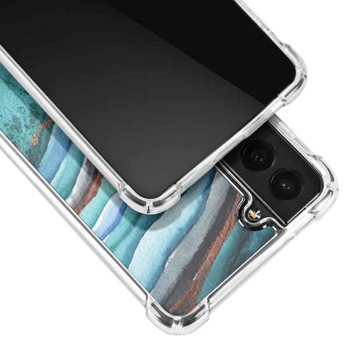 Turquoise Watercolor Geode Galaxy S21 Plus 5G Clear Case