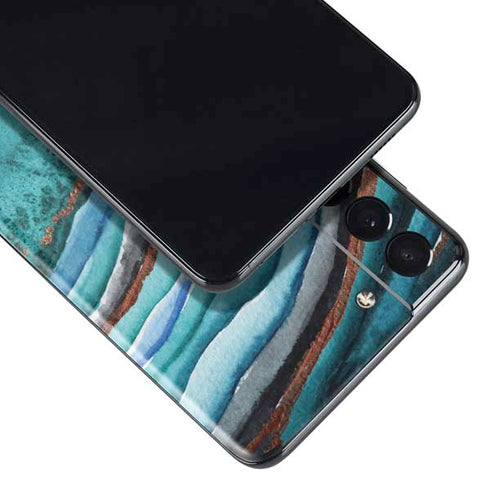 Turquoise Watercolor Geode Galaxy S21 Plus 5G Skin