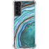 Turquoise Watercolor Geode Galaxy S22 Clear Case
