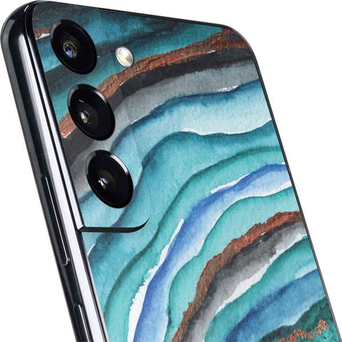 Turquoise Watercolor Geode Galaxy S22 Plus Skin