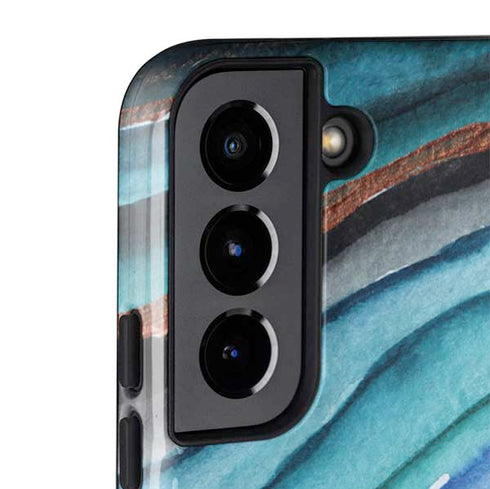 Turquoise Watercolor Geode Galaxy S22 Pro Case